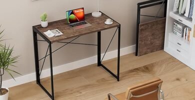 Mesa de escritorio plegable de madera